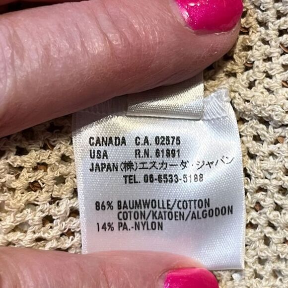 ESCADA Sequin Open Knit Sweater Gold Beige Women’s Size 38 Medium - Picture 4 of 5